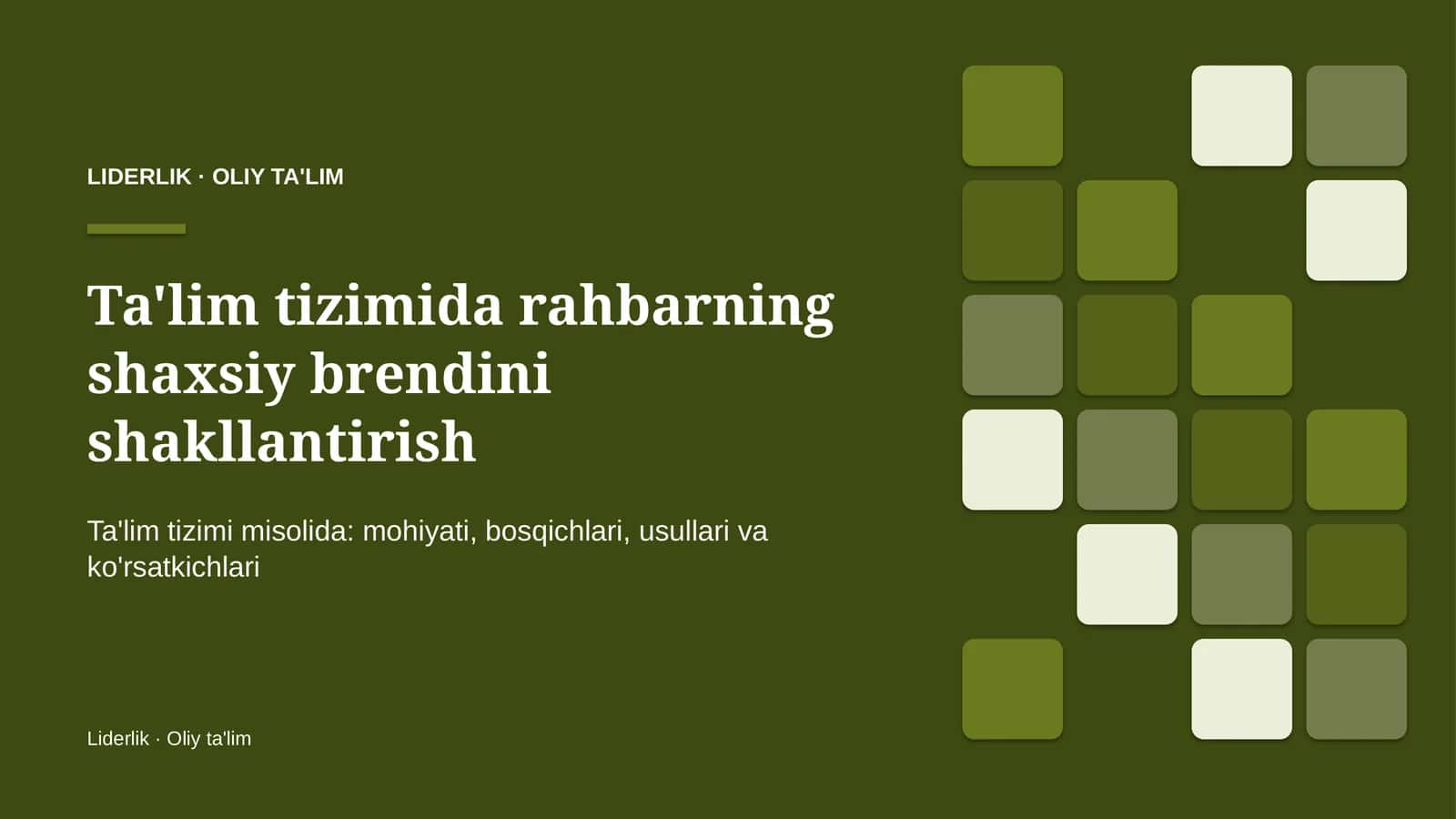 Ta'lim tizimida rahbarning shaxsiy brendini shakllantirish 1