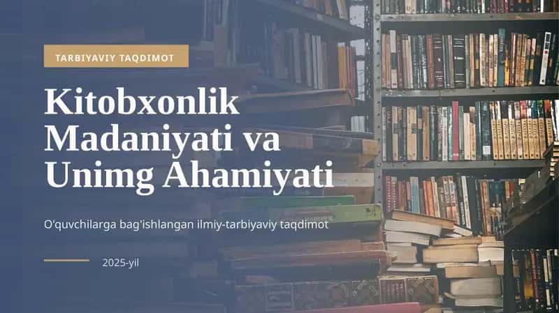 Kitobxonlik madaniyati va uning axamiyati 1