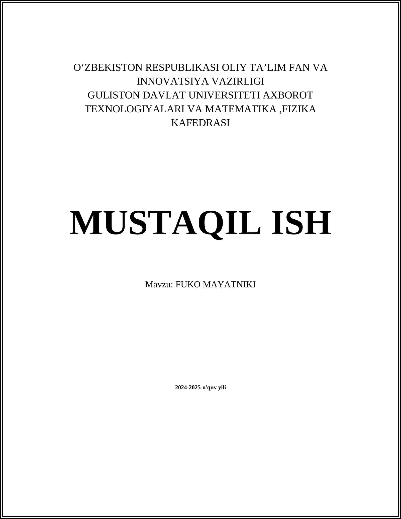 FUKO MAYATNIKI 1