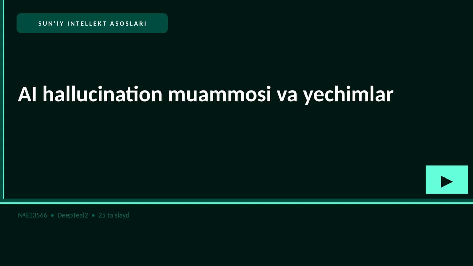 SUN'IY INTELLEKT ASOSLARI 1