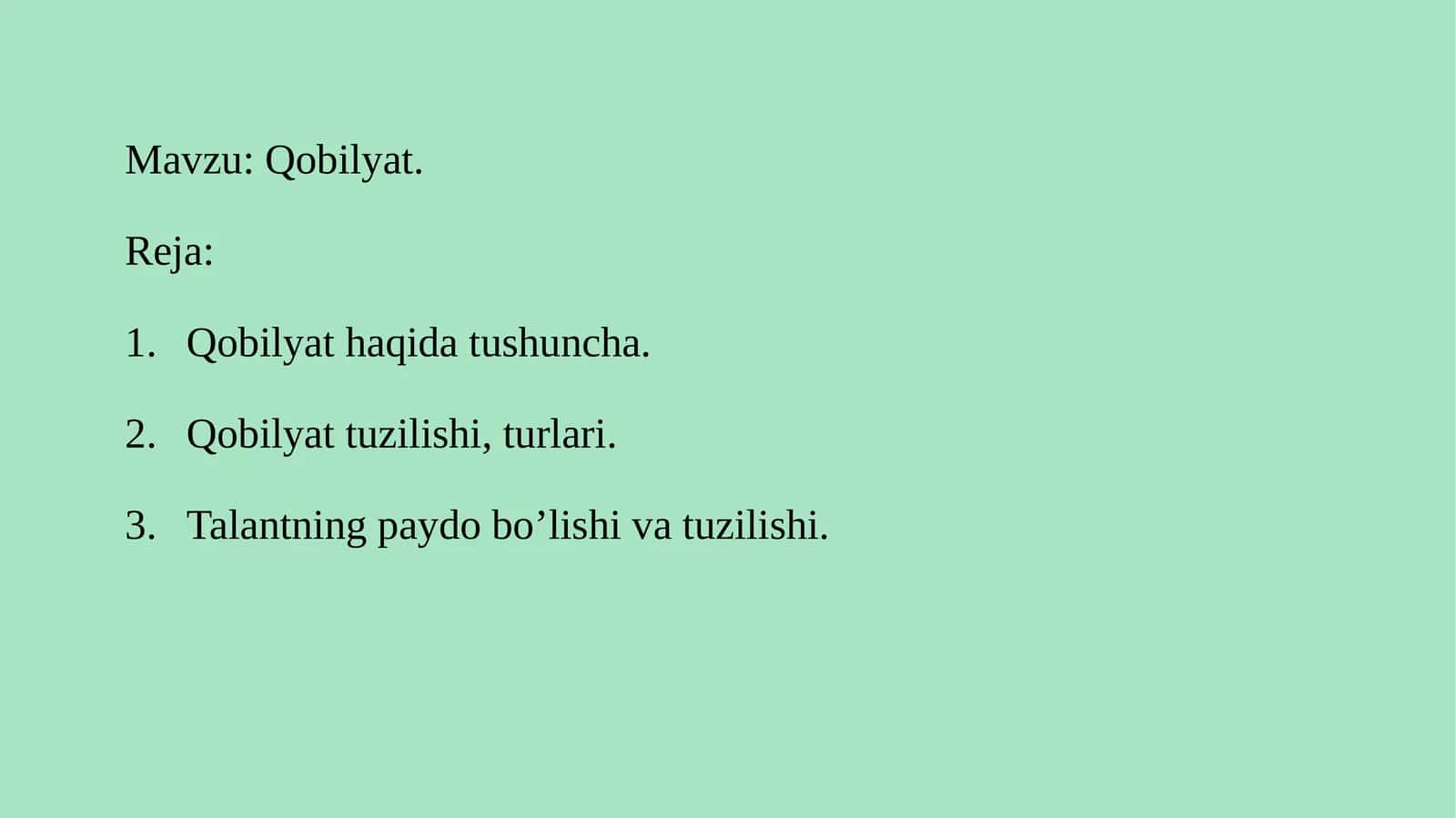 Qobilyat 1