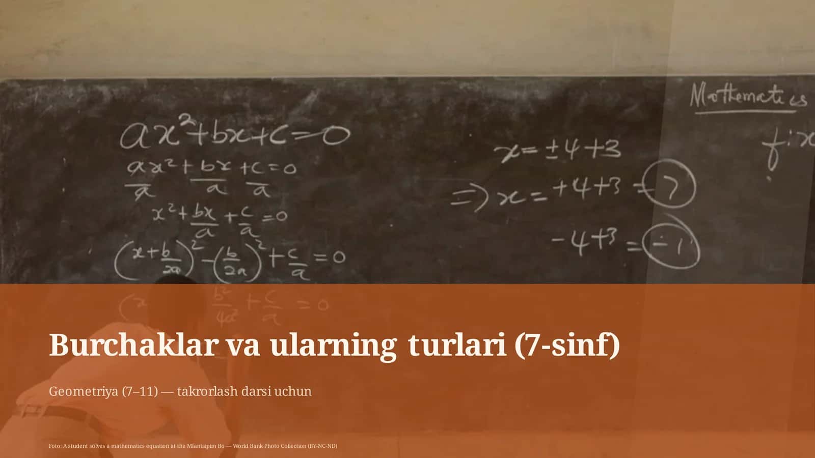 Burchaklar va ularning turlari (7-sinf) 1