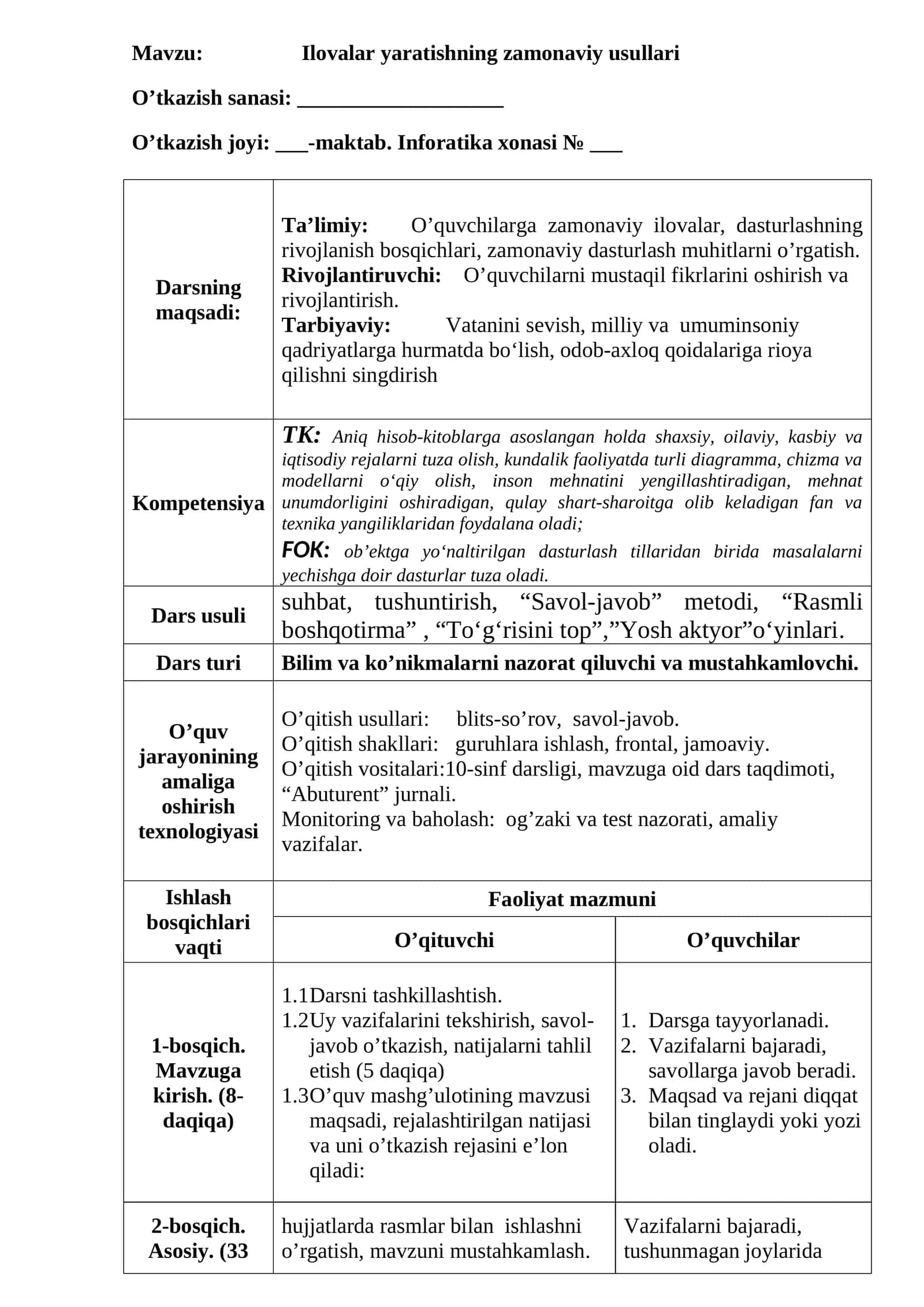 Zamonaviy ilovalar yaratish 1