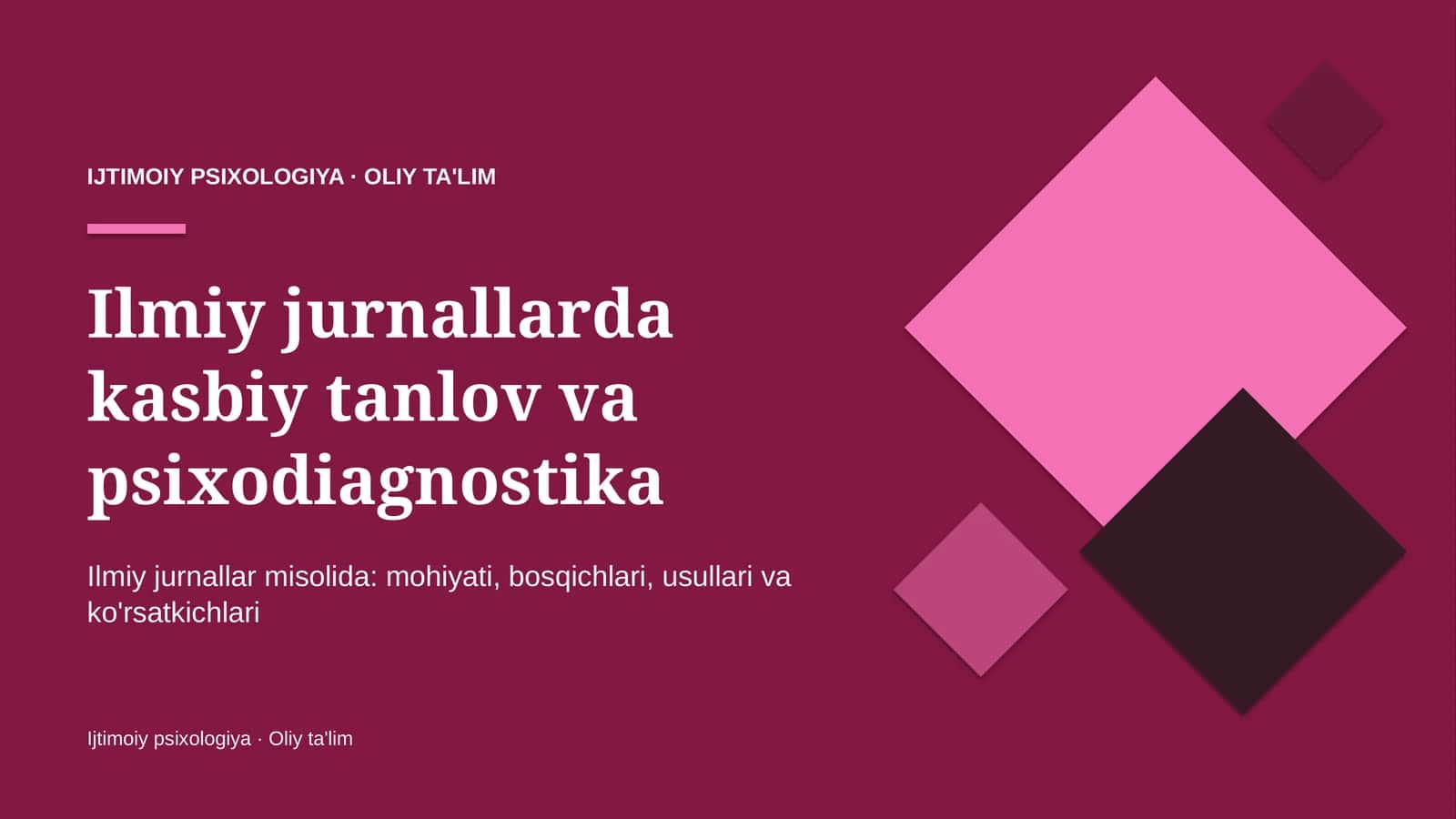 Ilmiy jurnallarda kasbiy tanlov va psixodiagnostika 1