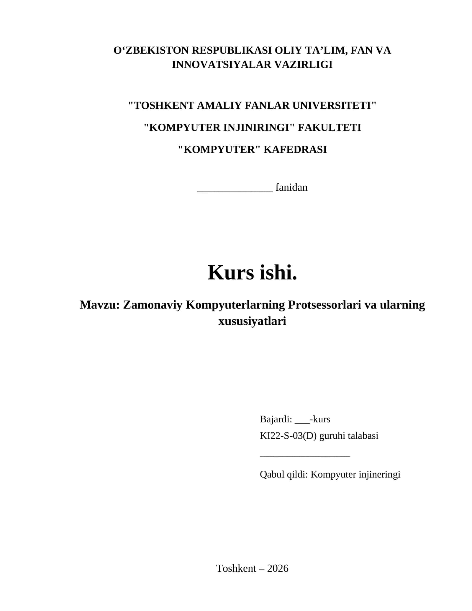Zamonaviy Kompyuterlarning Protsessorlari va ularning xususiyatlari 1