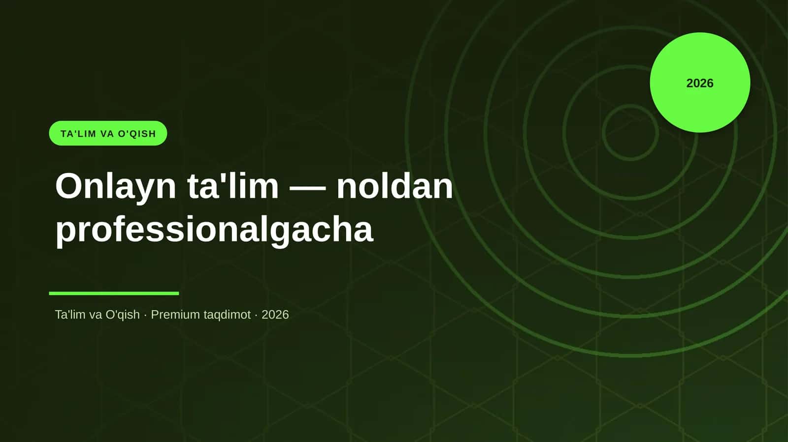 Onlayn ta'lim — noldan professionalgacha 1