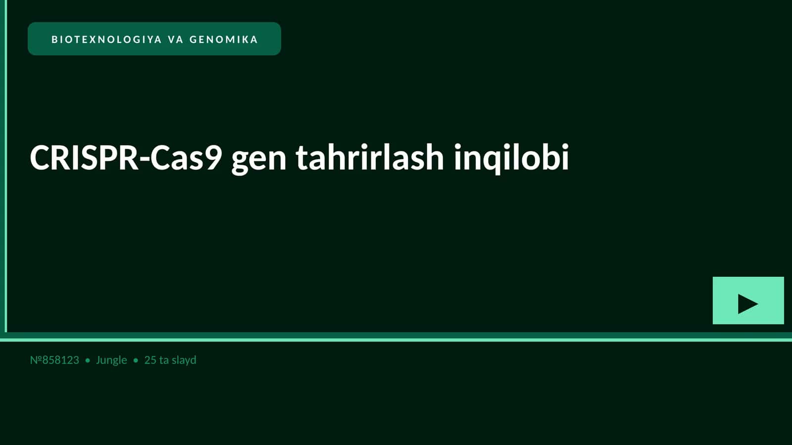 BIOTEXNOLOGIYA VA GENOMIKA 1