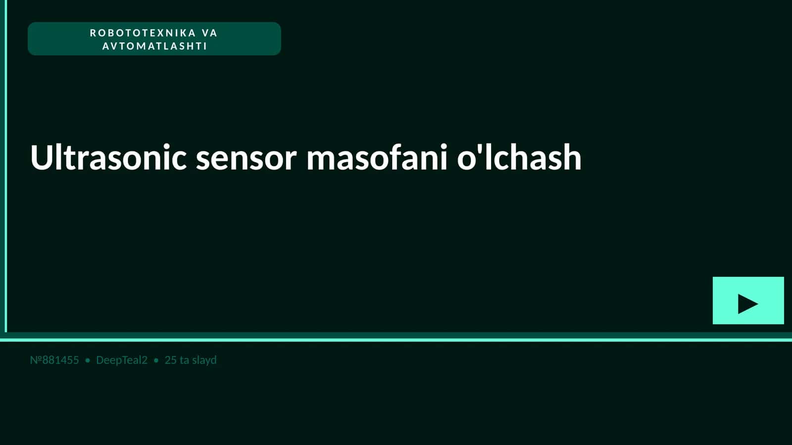 Ultrasonic sensor masofani o'lchash 1