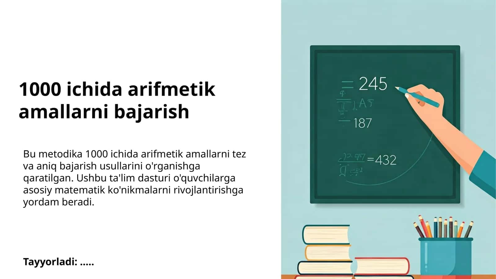 1000 ichida arifmetik amallarni bajarish 1