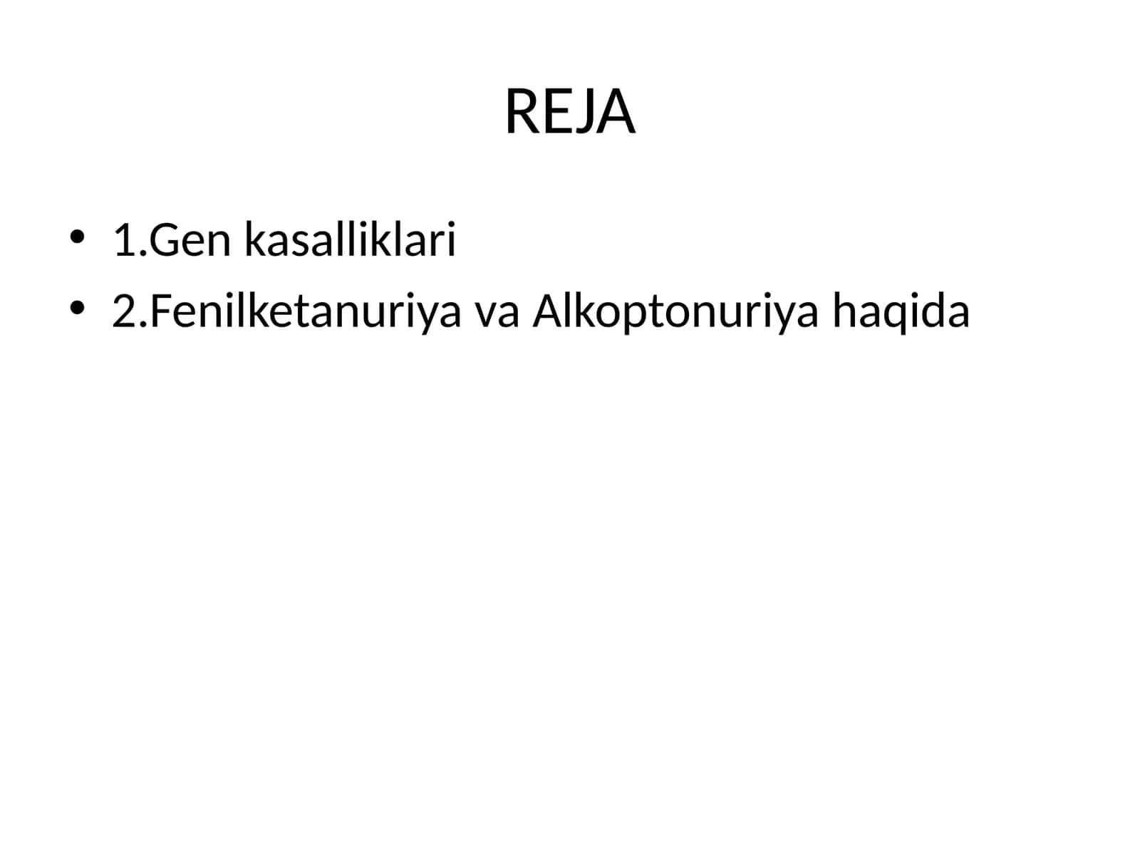 Gen kasalliklari.Fenilketonuriya 1