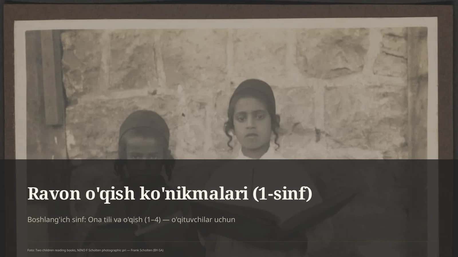 Ravon o'qish ko'nikmalari (1-sinf) 1