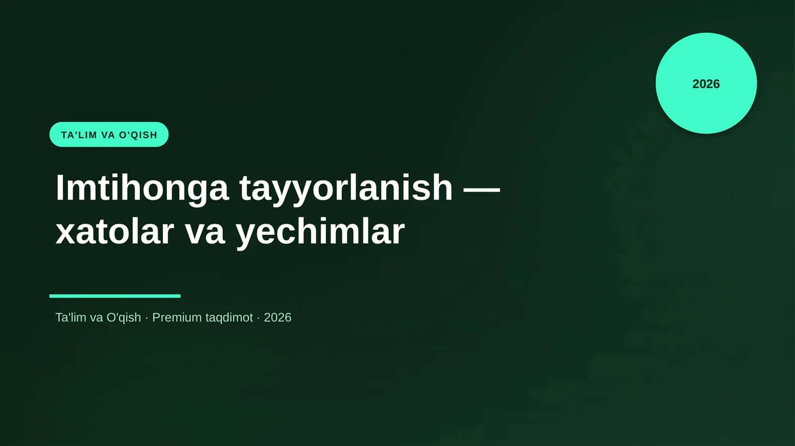 Imtihonga tayyorlanish — xatolar va yechimlar 1