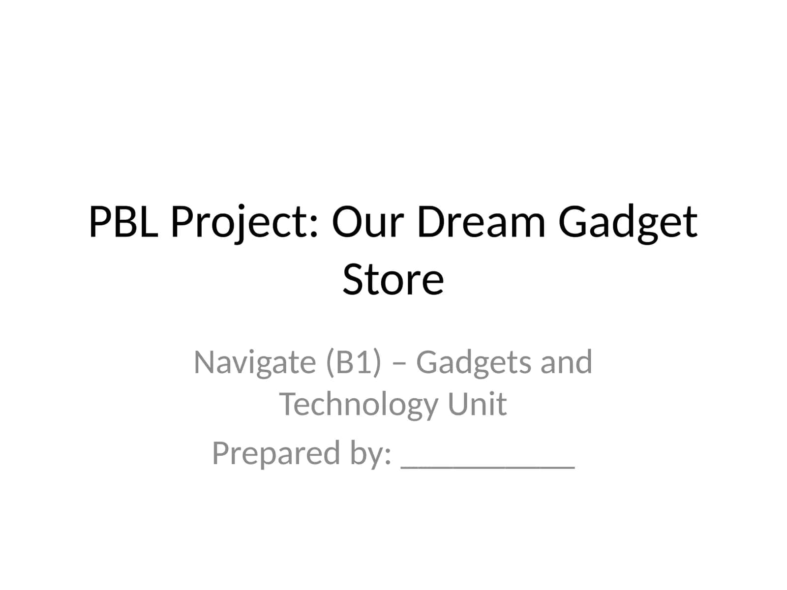 PBL Project: Our Dream Gadget Store 1