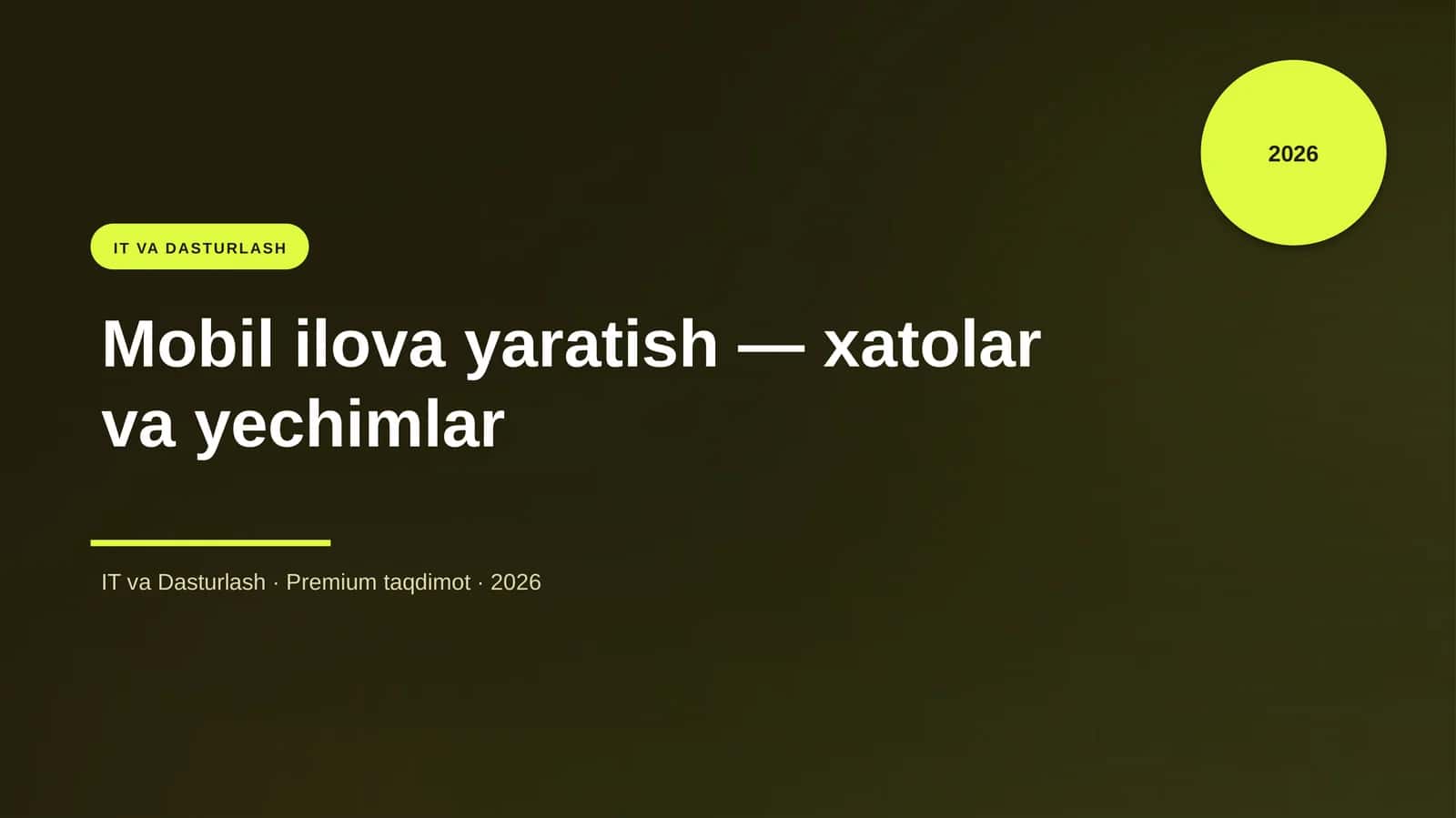 Mobil ilova yaratish — xatolar va yechimlar 1