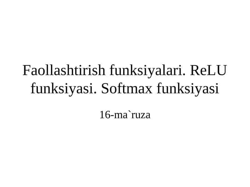 Faollashtirish funksiyasi 1