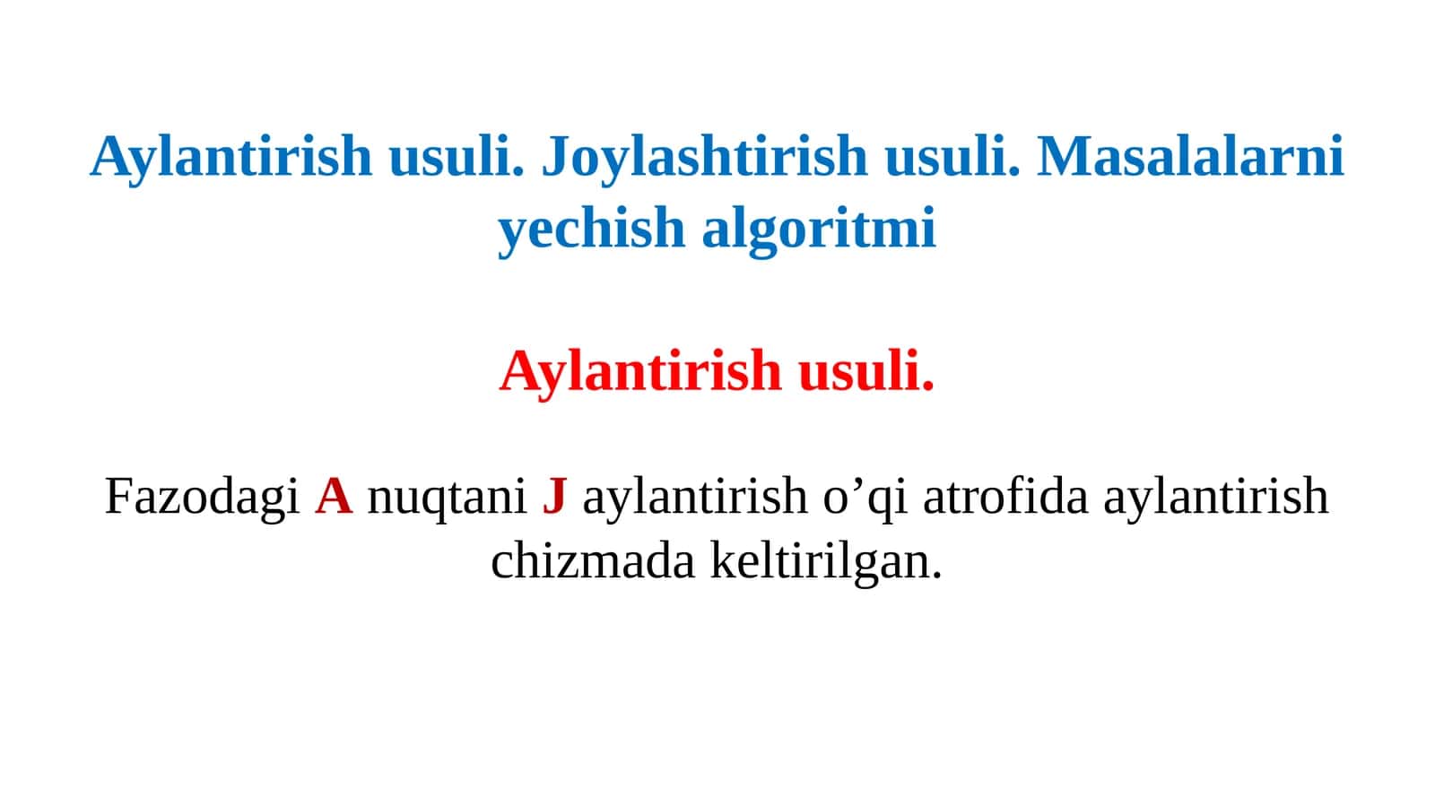 Aylantirish usuli 1