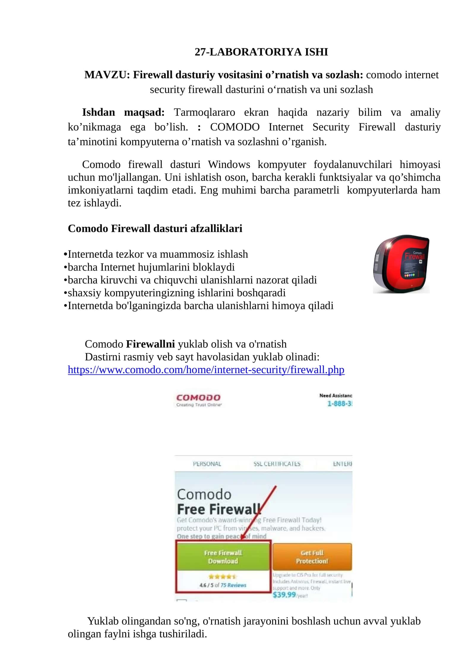 Comodo Firewall dasturi 1
