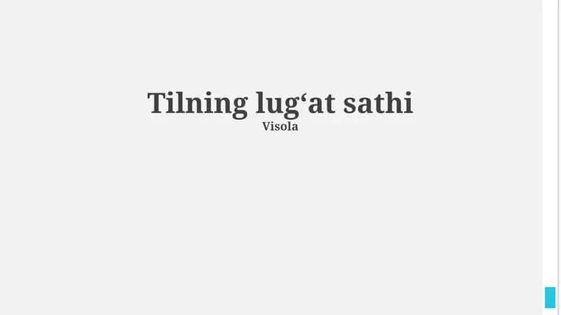 Tilning lug‘at sathi 1