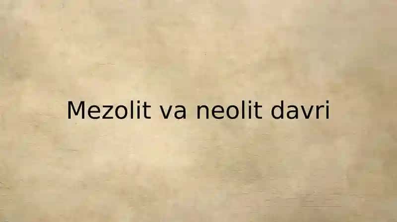 Mezolit va neolitdavri