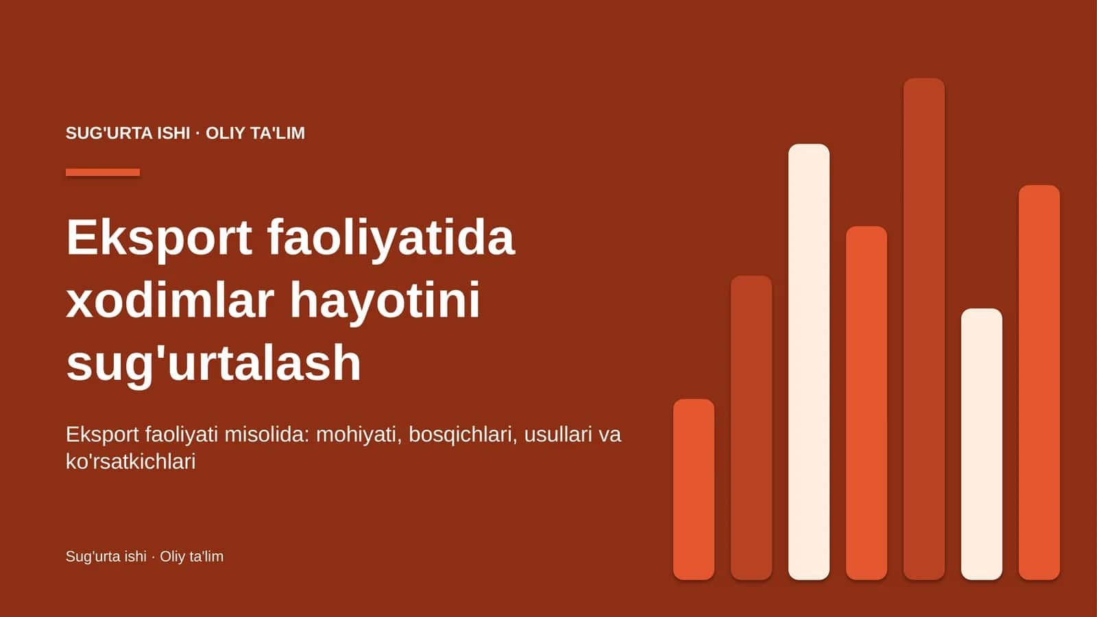 Eksport faoliyatida xodimlar hayotini sug'urtalash 1