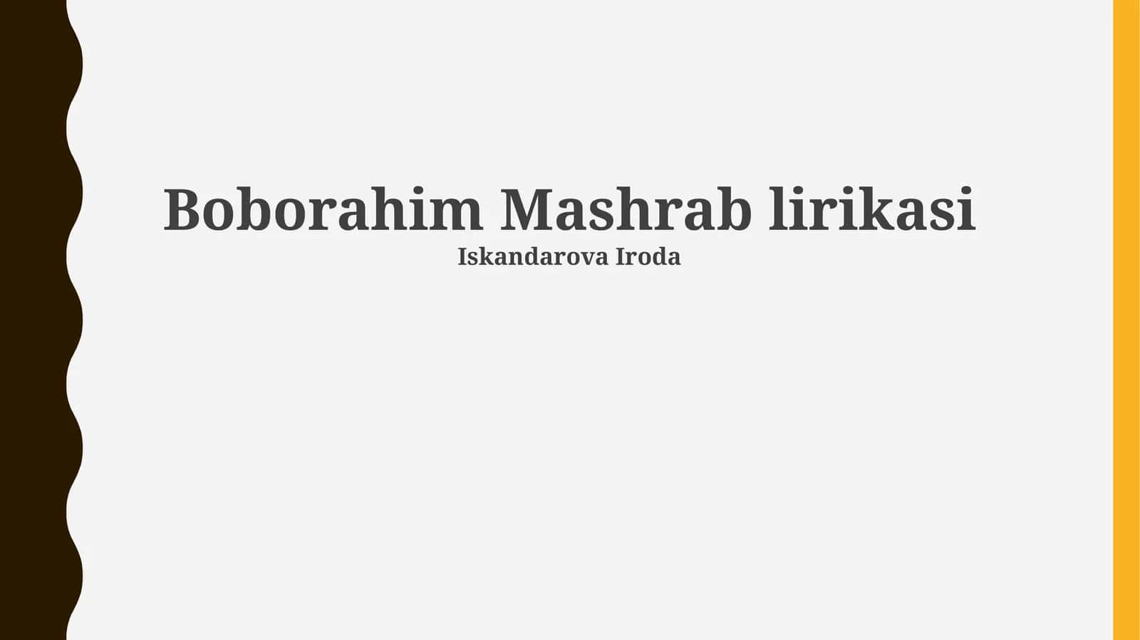 Boborahim Mashrab lirikasi 1