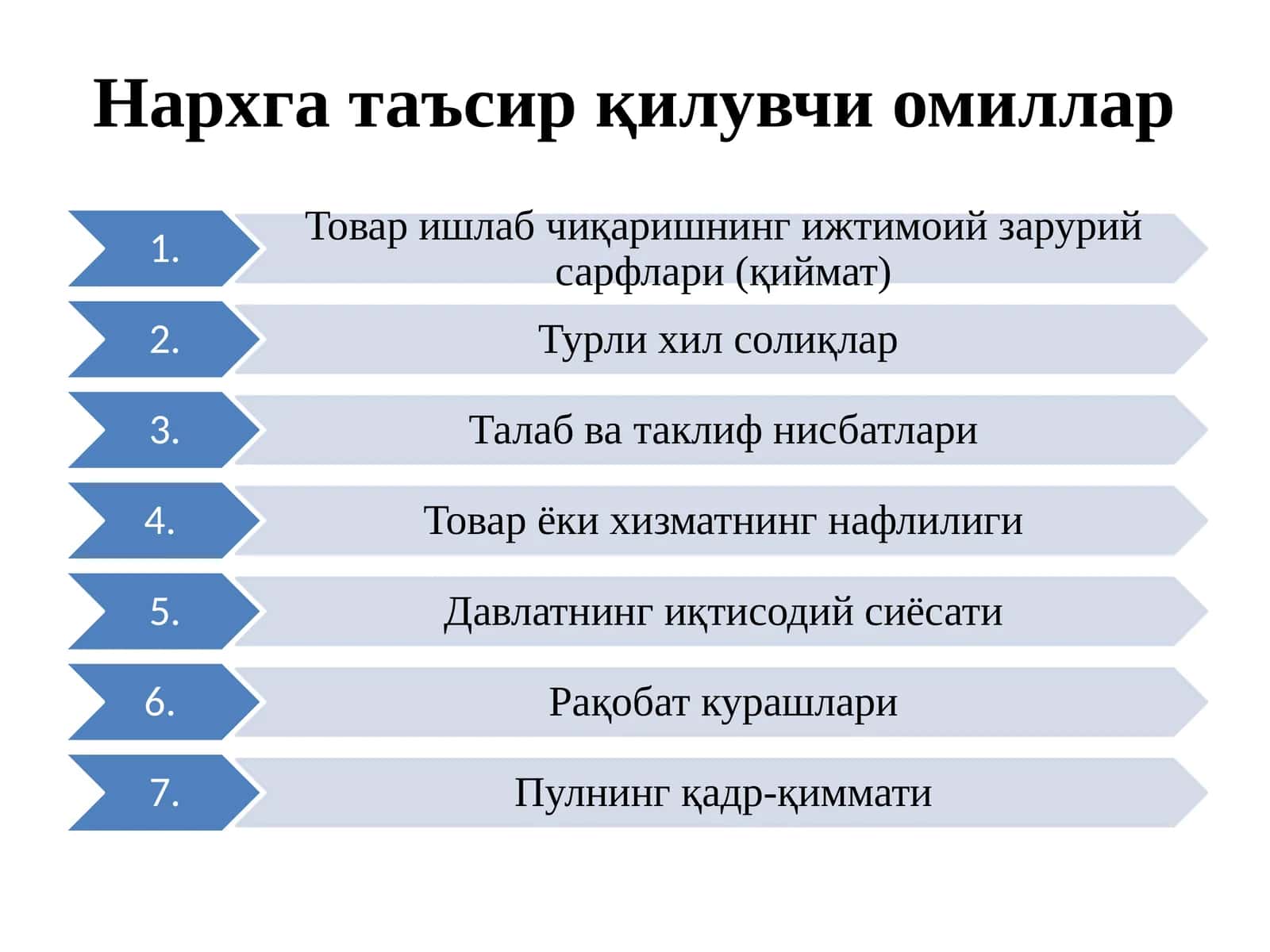 Нархгатаъсирқилувчи омиллар 1