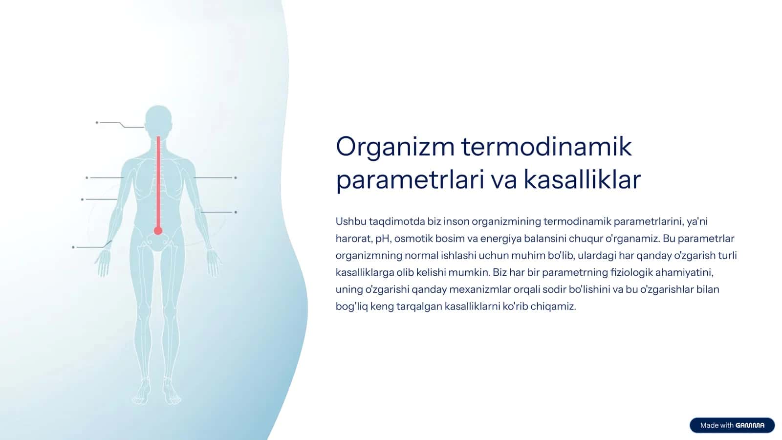 Organizmning termodinamik parametrlari 1