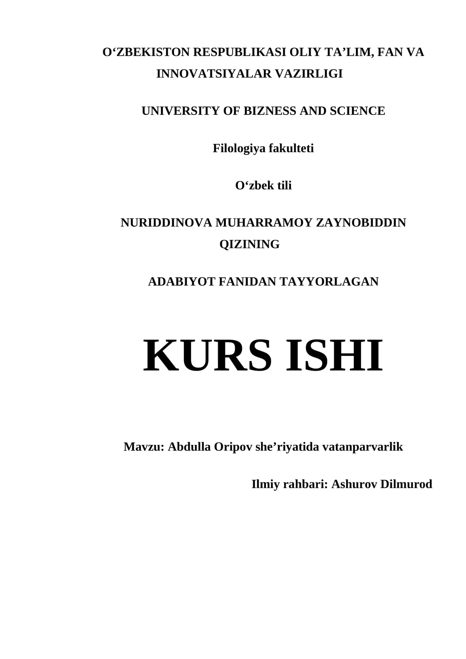 Abdulla Oripov sheʼriyatida vatanparvarlik 1