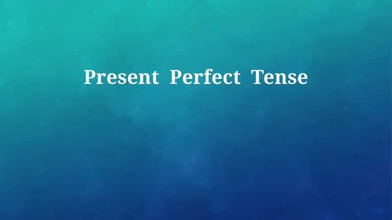 Present Perfect Tense 1