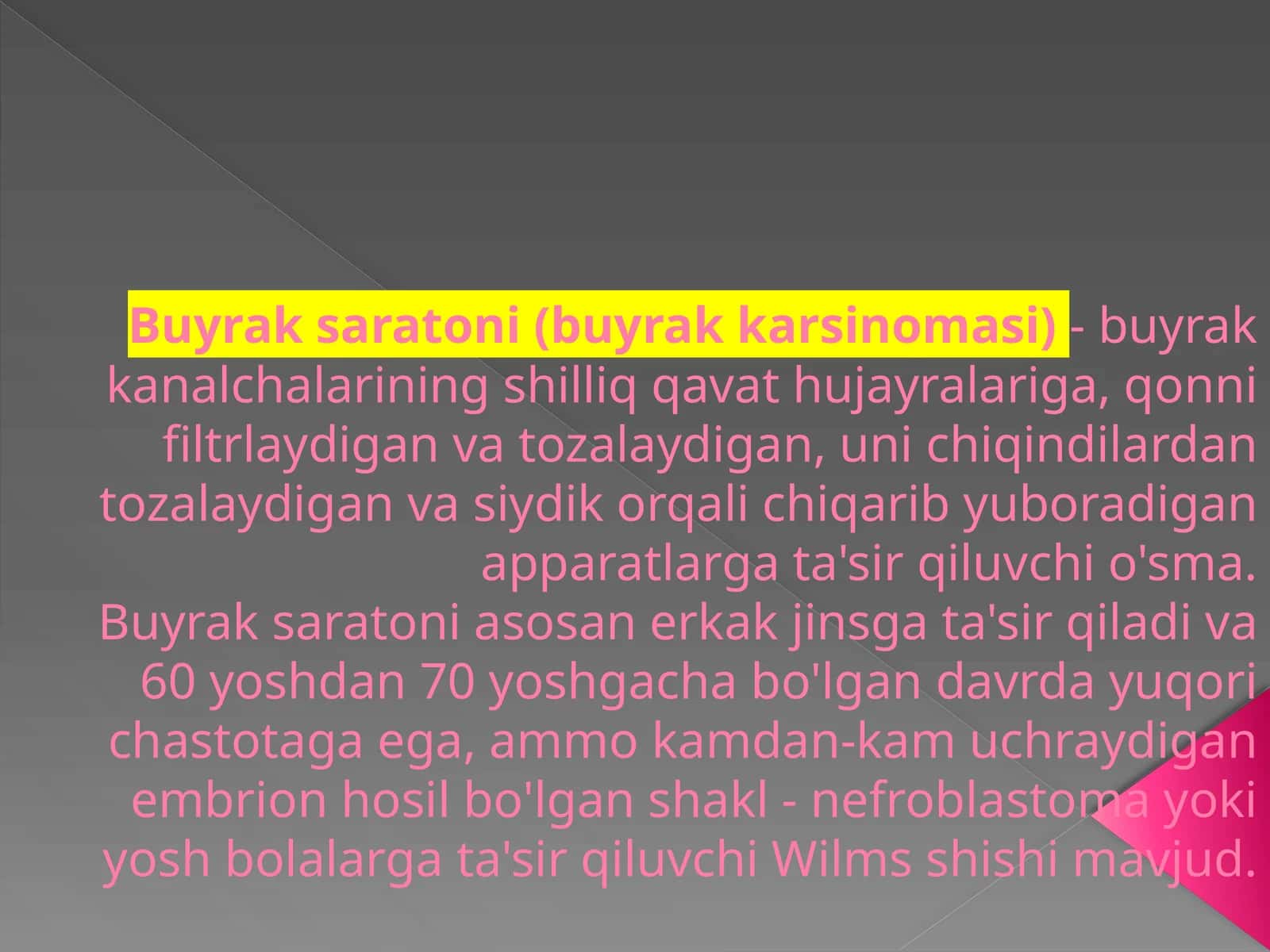 Buyrak saraton 1
