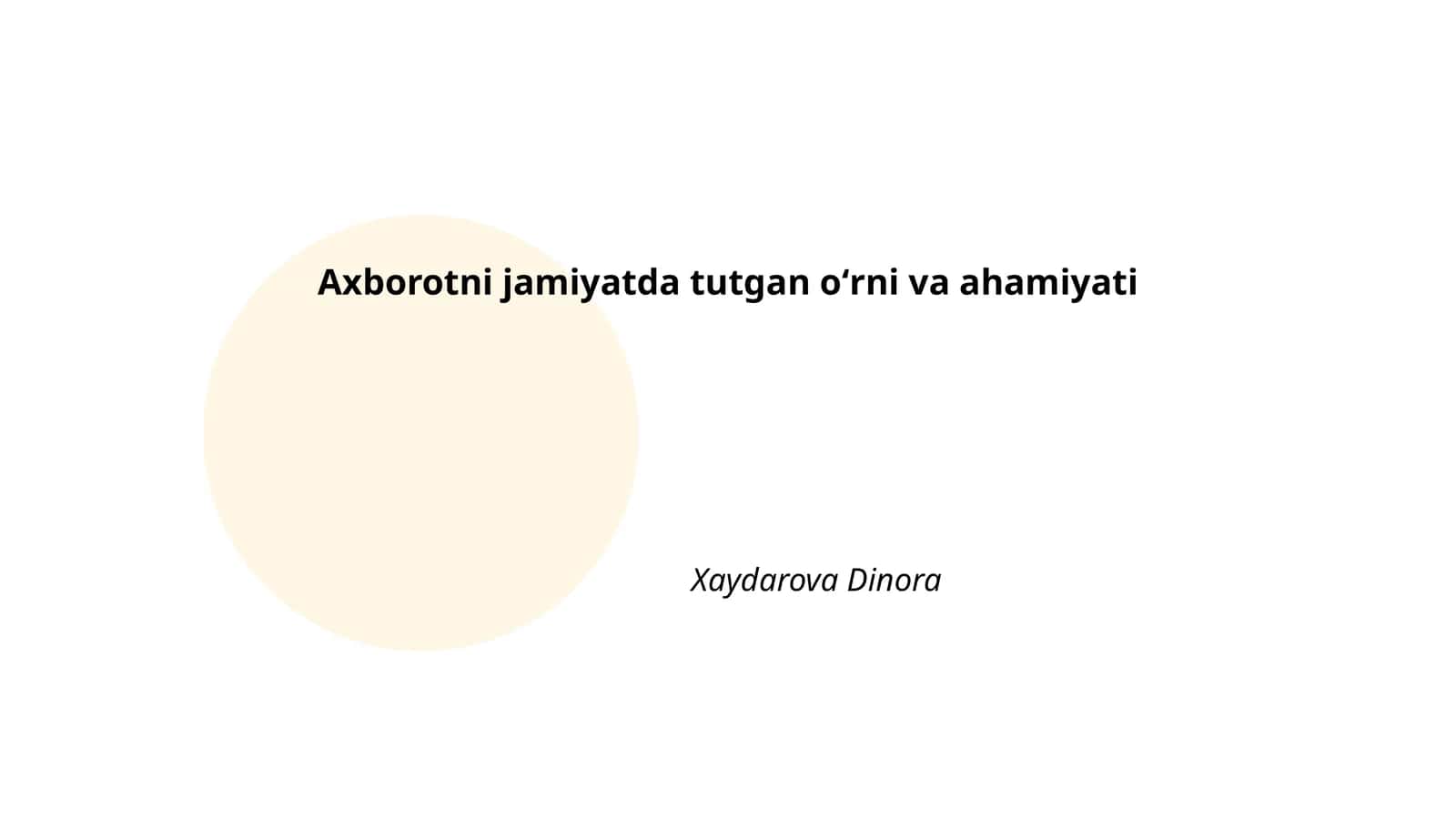 Axborotni jamiyatda tutgan oʻrni va ahamiyati 1
