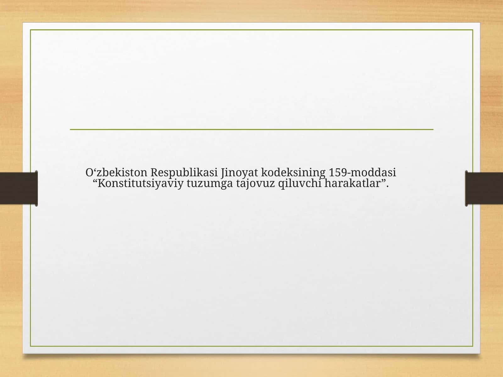 O‘zbekiston Respublikasi Jinoyat kodeksining 159-moddasi 1