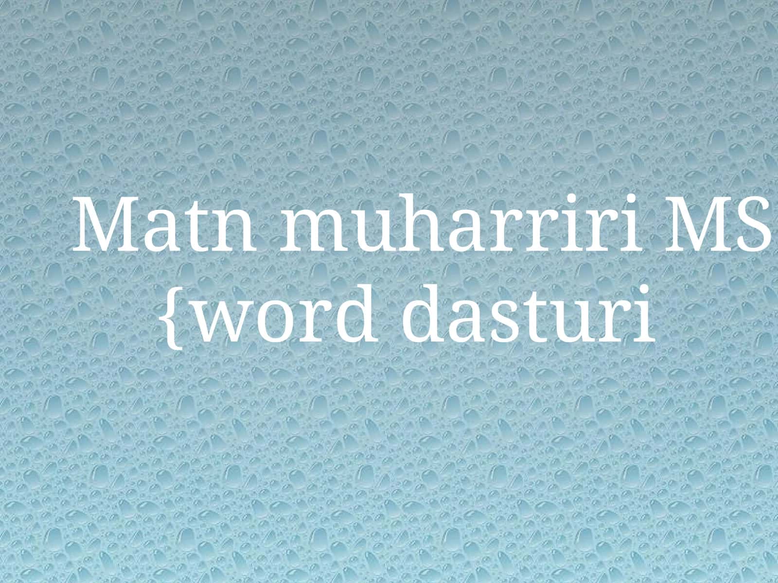 Matn muharriri MS word dasturi 1