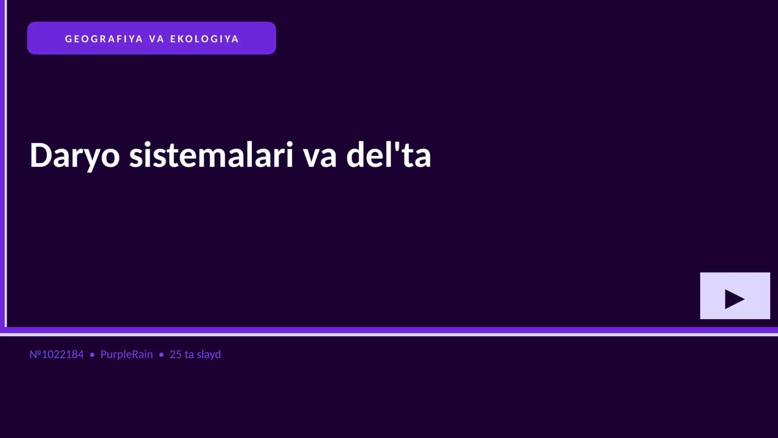 Daryo sistemalari va del'ta 1
