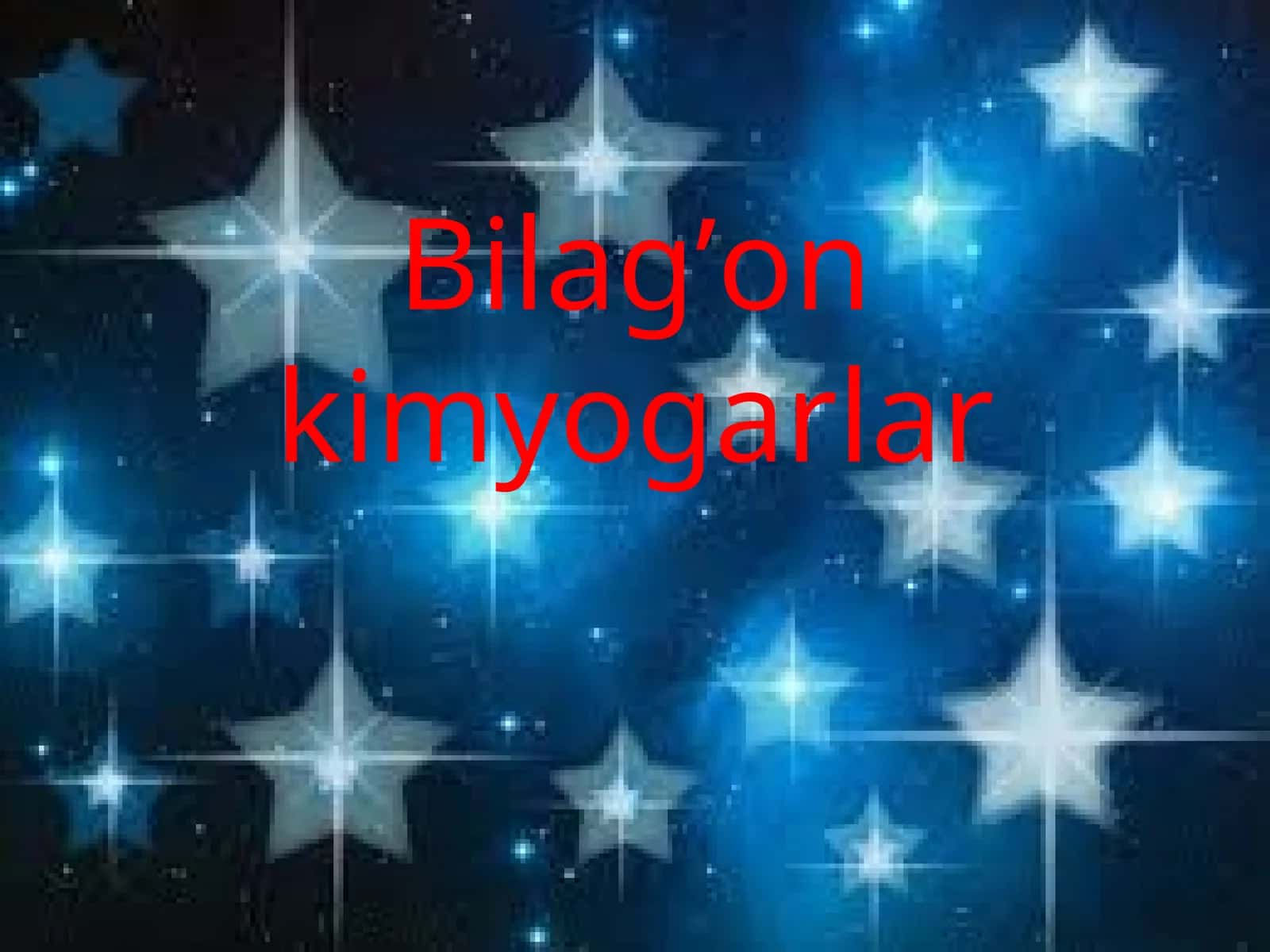 Bilag’on kimyogarlar 1