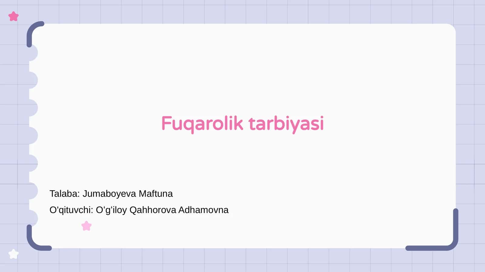 Fuqarolik tarbiyasi 1