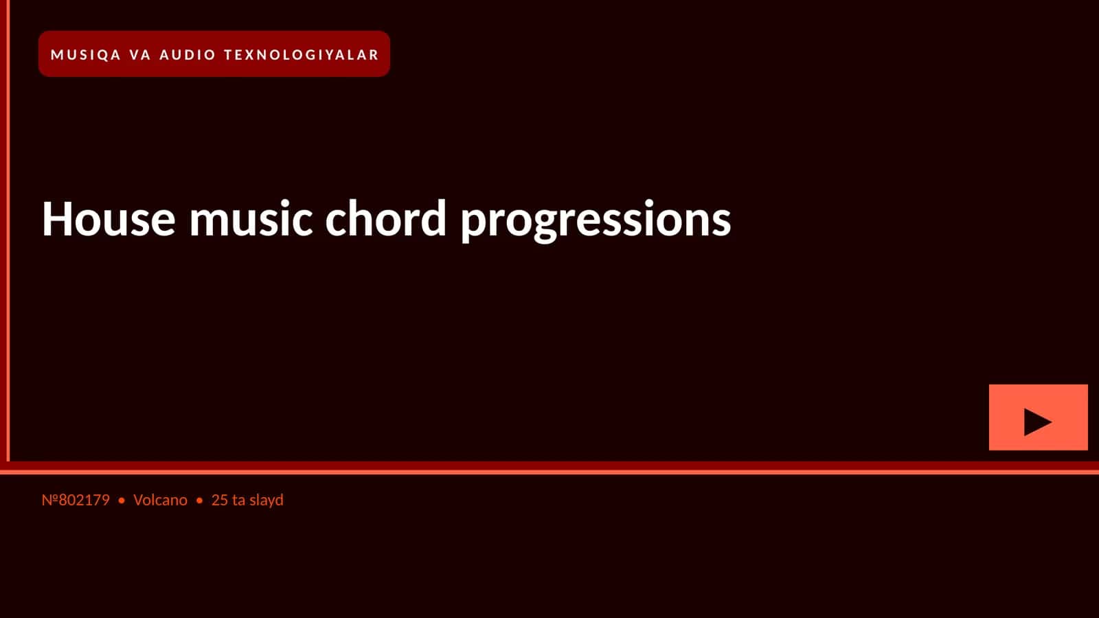 House music chord progressions 1