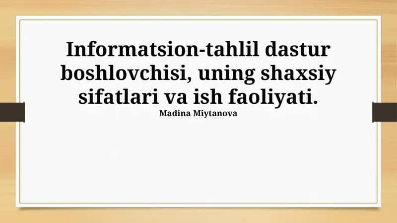 Informatsion-tahlil dasturi 1