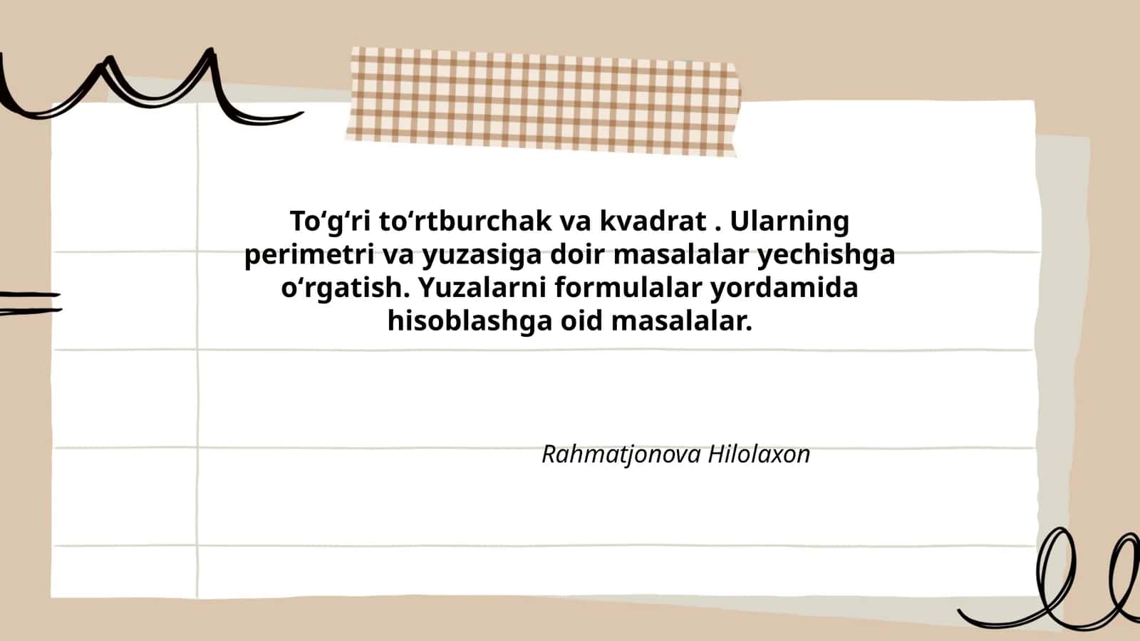 Toʻgʻri toʻrtburchak va kvadrat 1