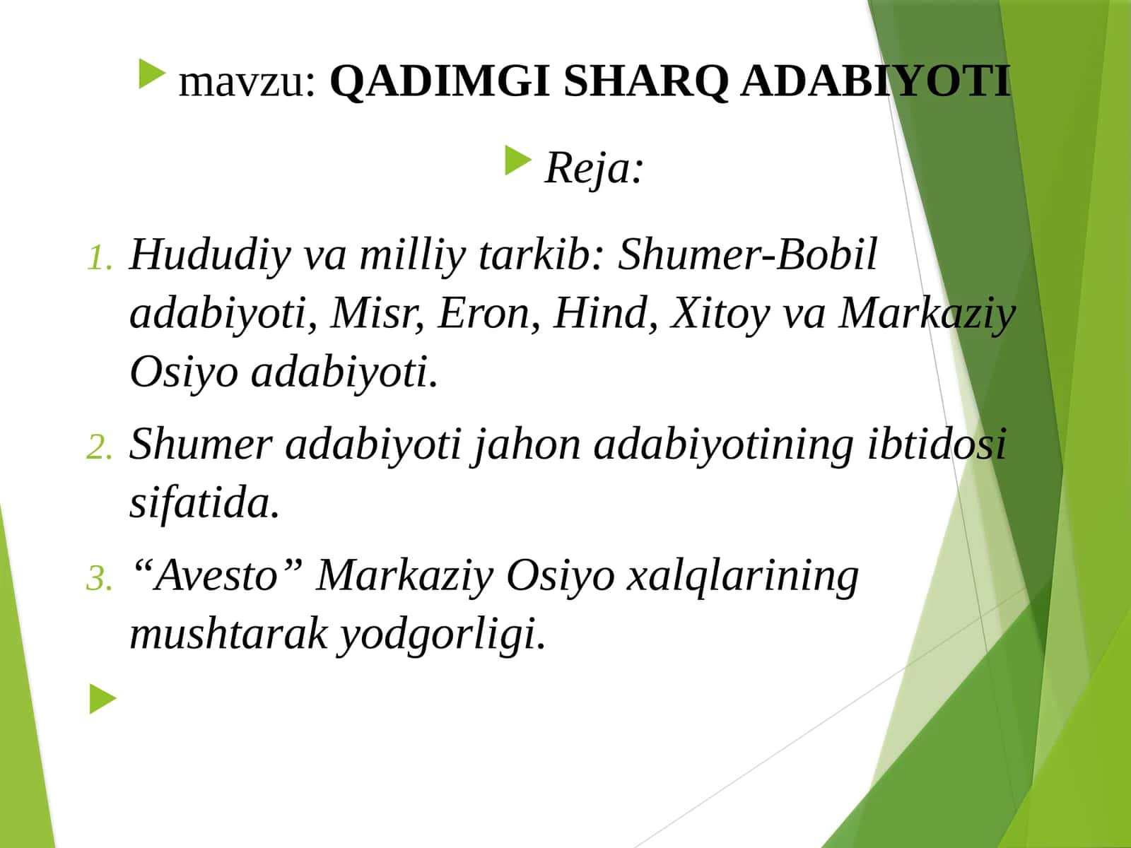 QADIMGI SHARQ ADABIYOTI 1