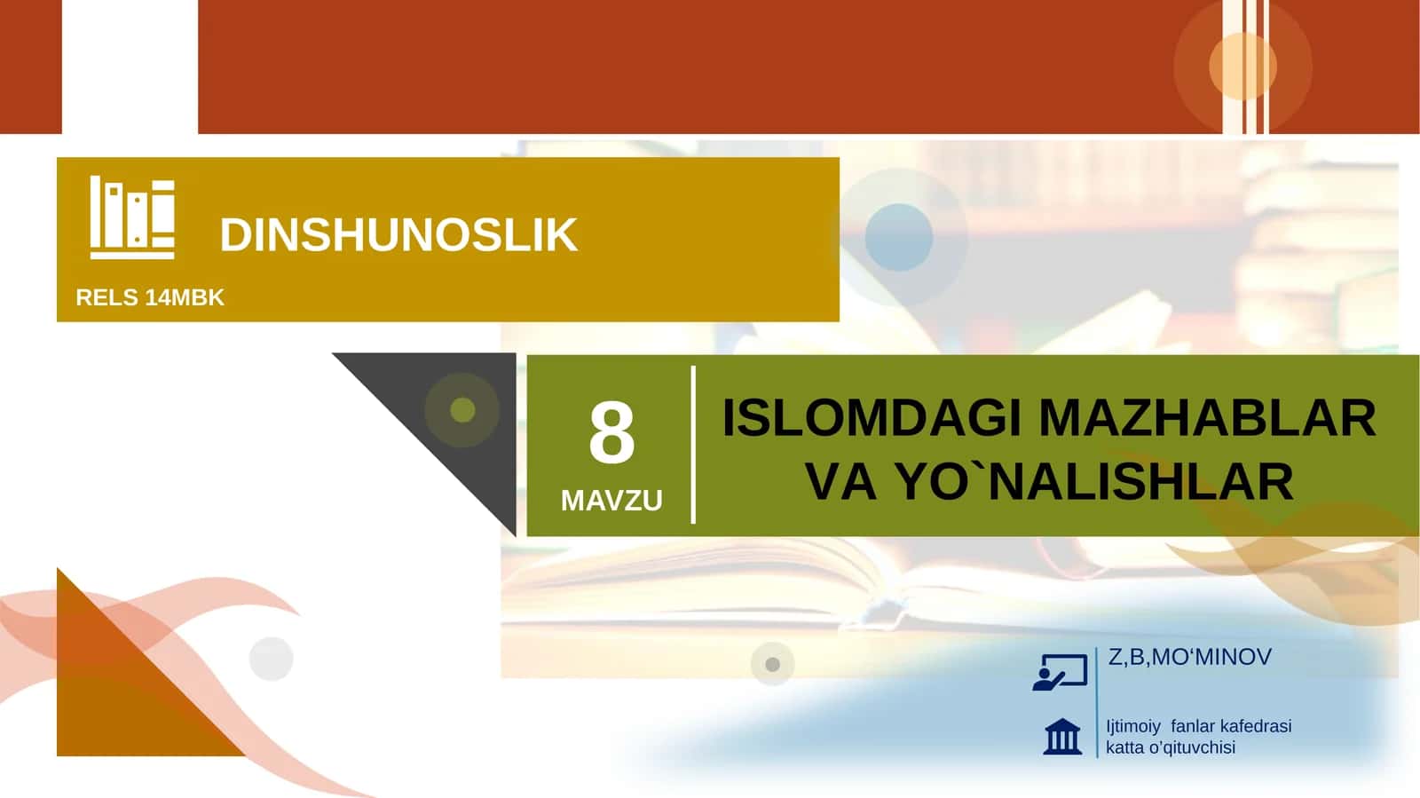 ISLОMDАGI MАZHАBLАR VА YO`NАLISHLАR 1