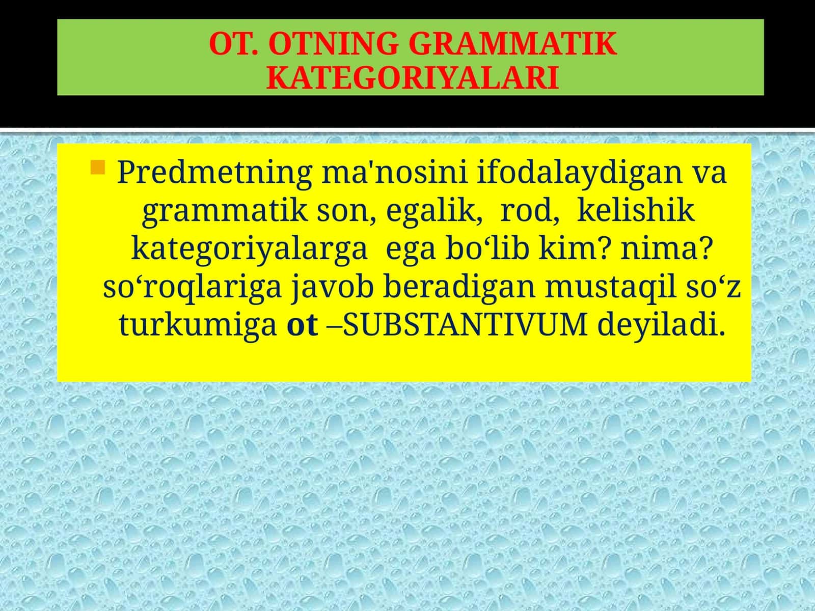 OT. OTNING GRAMMATIK KATEGORIYALARI 1