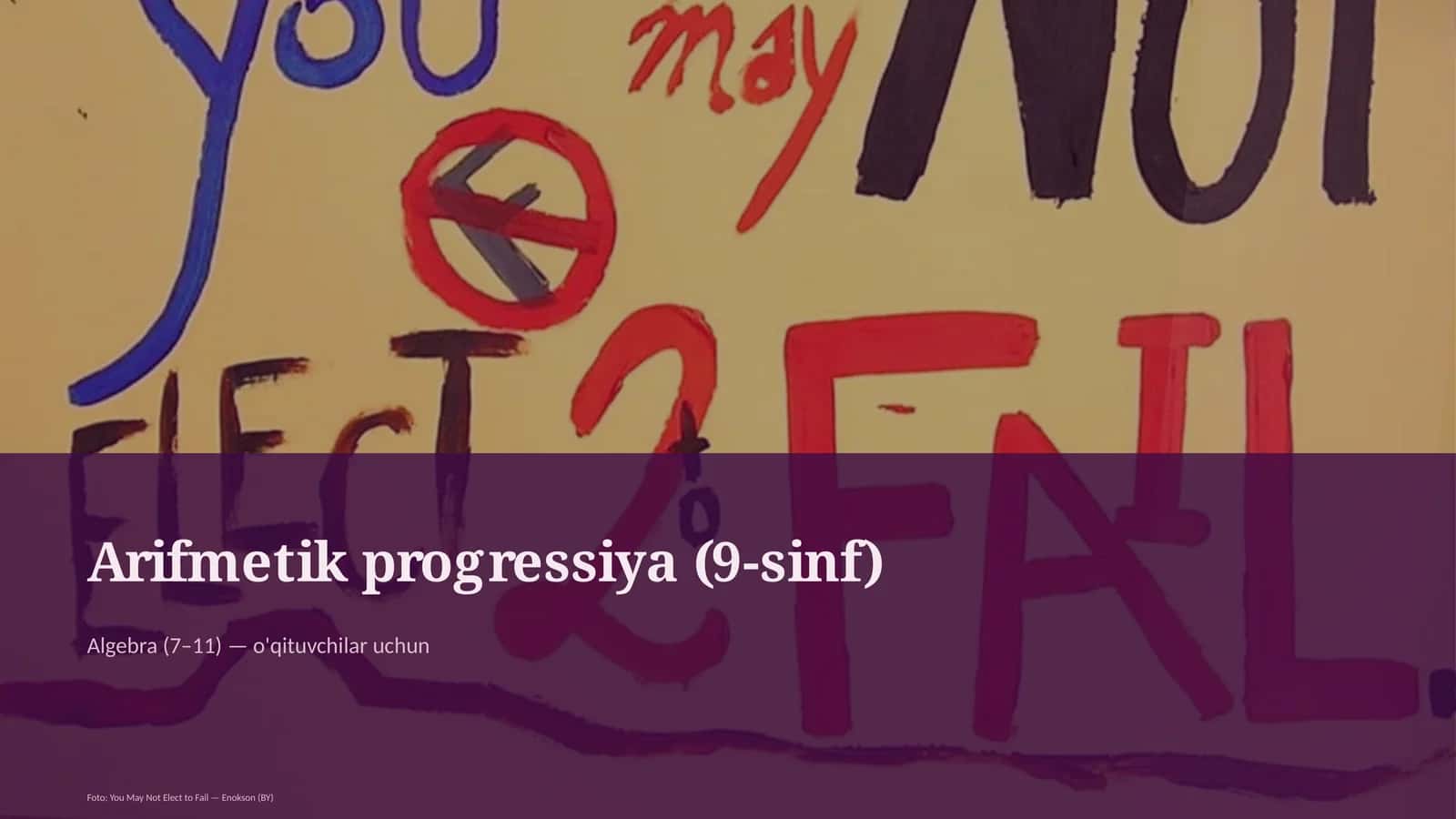 Arifmetik progressiya (9-sinf) 1