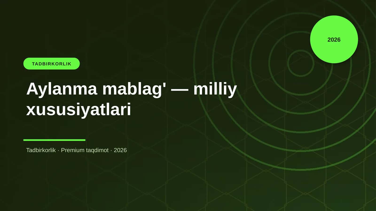 Aylanma mablag' — milliy xususiyatlari 1