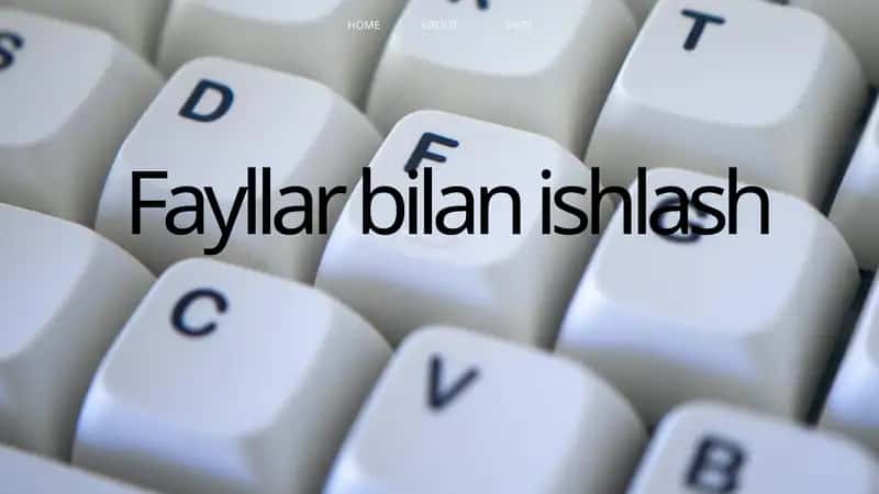 Fayllar bilan ishlash 1