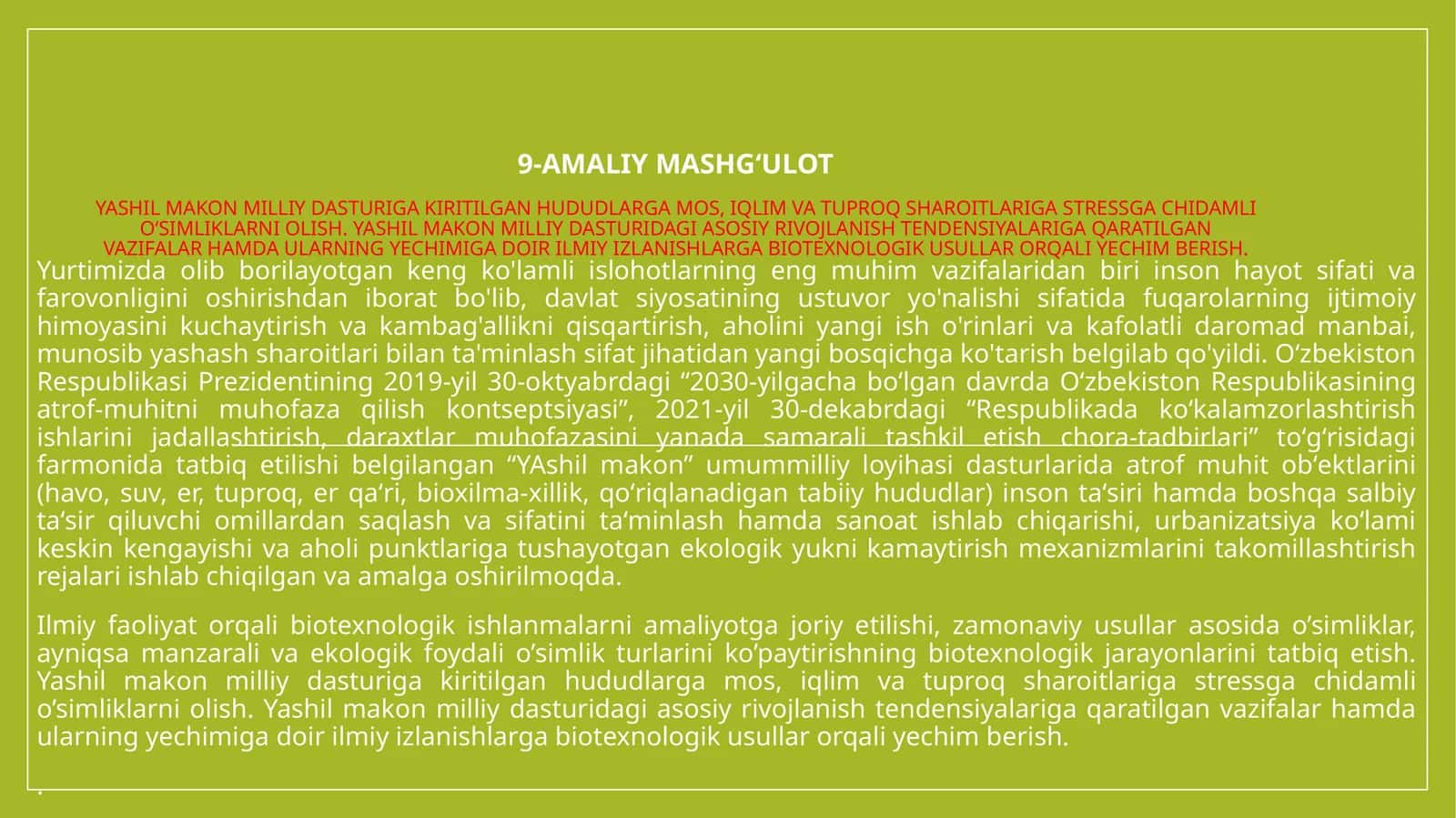 Yashil makon milliy dasturi 1