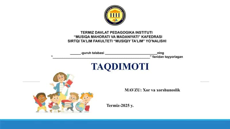 Xor va xorshunoslik asoslari 1