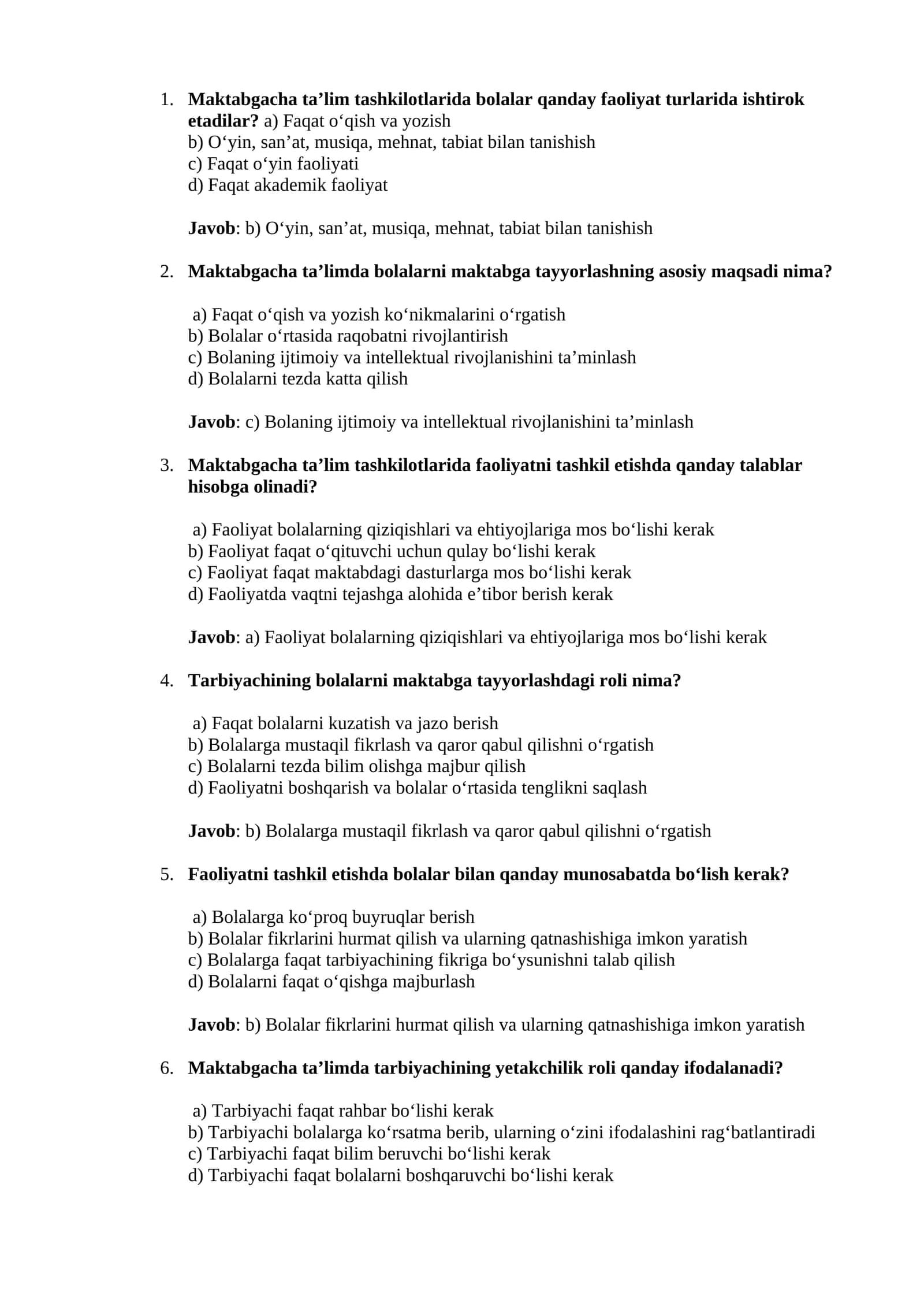 Maktabgacha Ta'lim Faoliyati 1