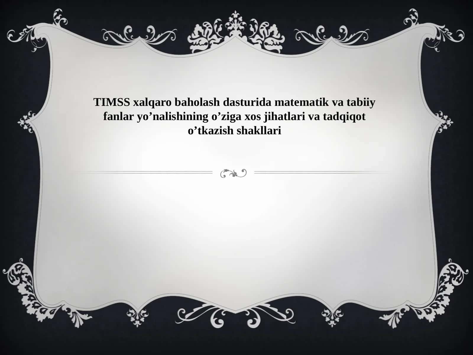 TIMSS xalqaro baholash dasturi 1