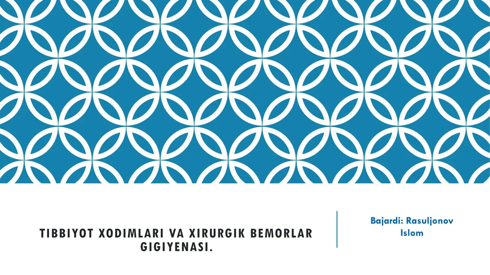 Tibbiyot xodimlari va xirurgik bemorlar gigiyenasi 1